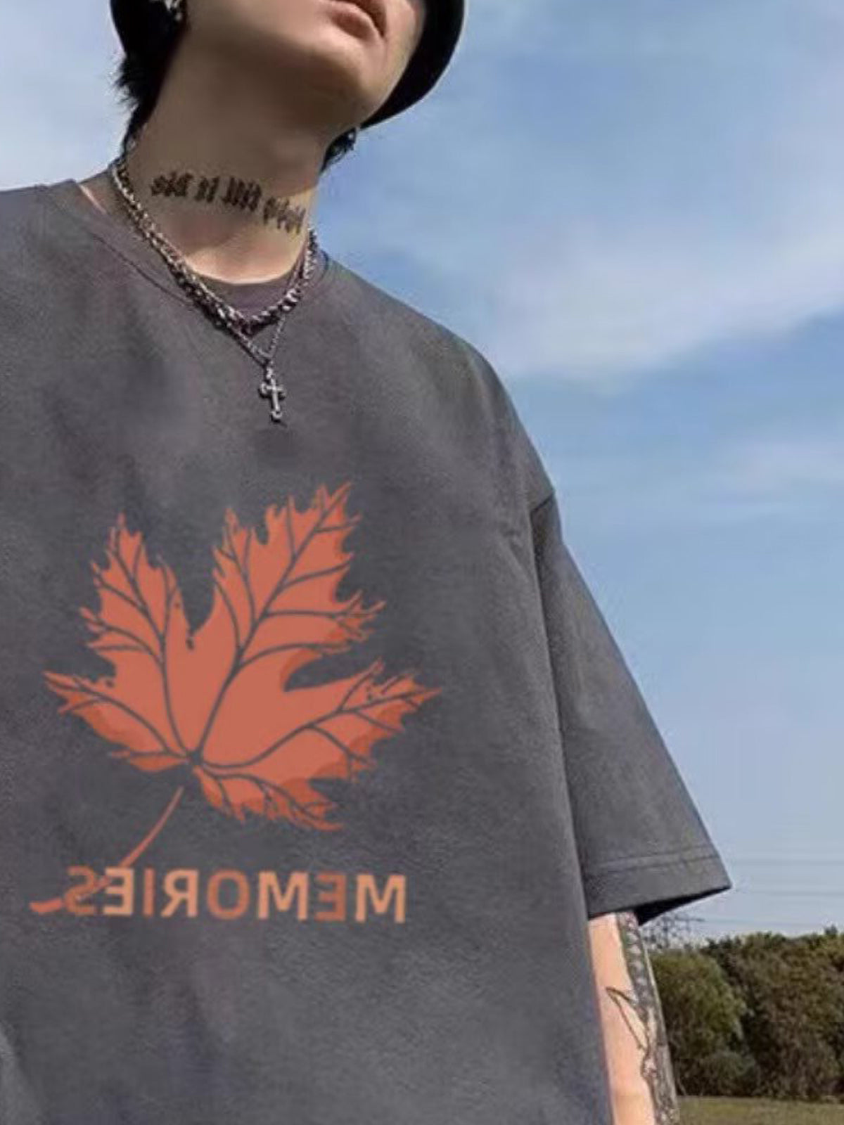 Oversized Graphic Round Neck T-shirt