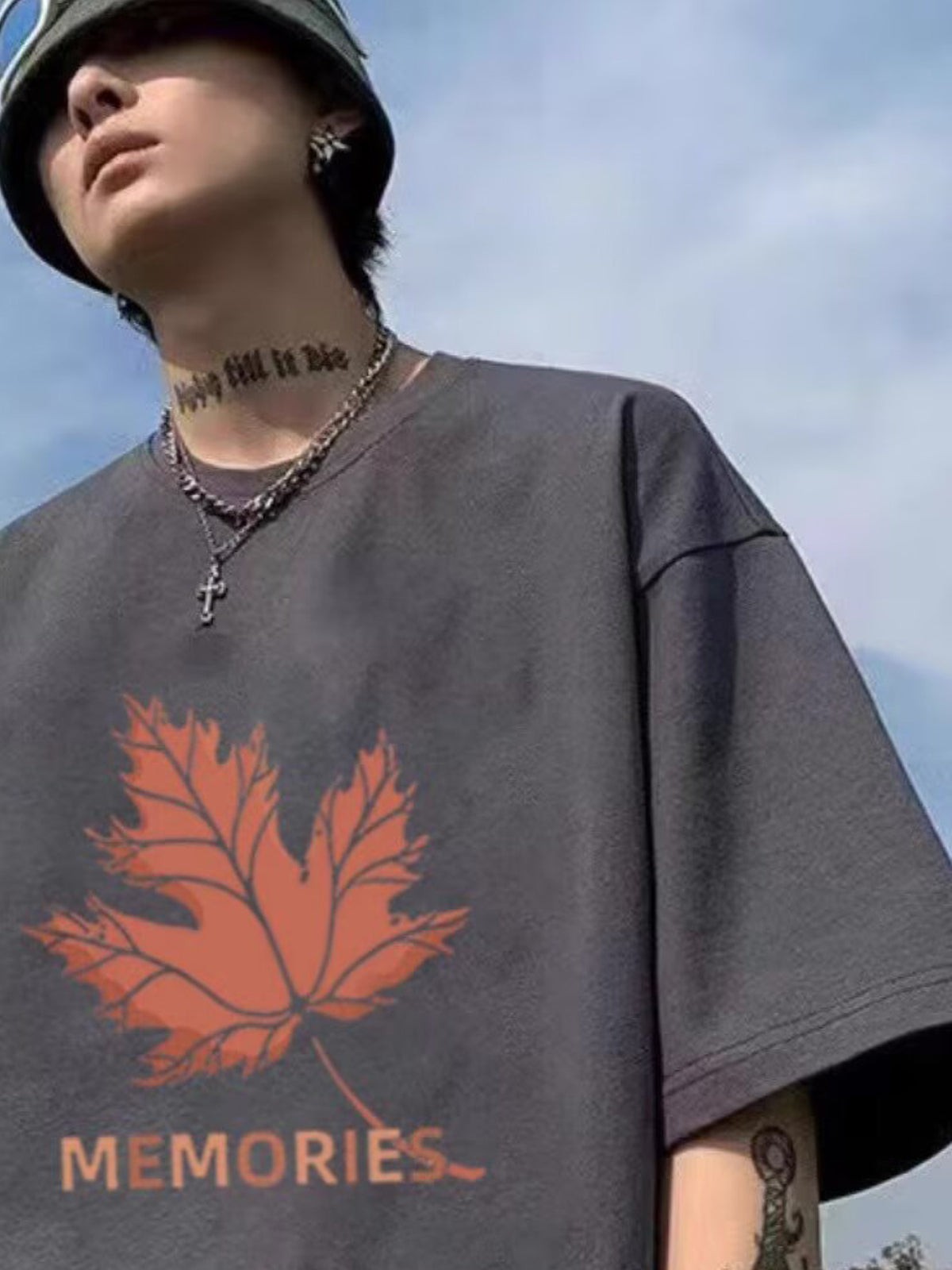 Oversized Graphic Round Neck T-shirt