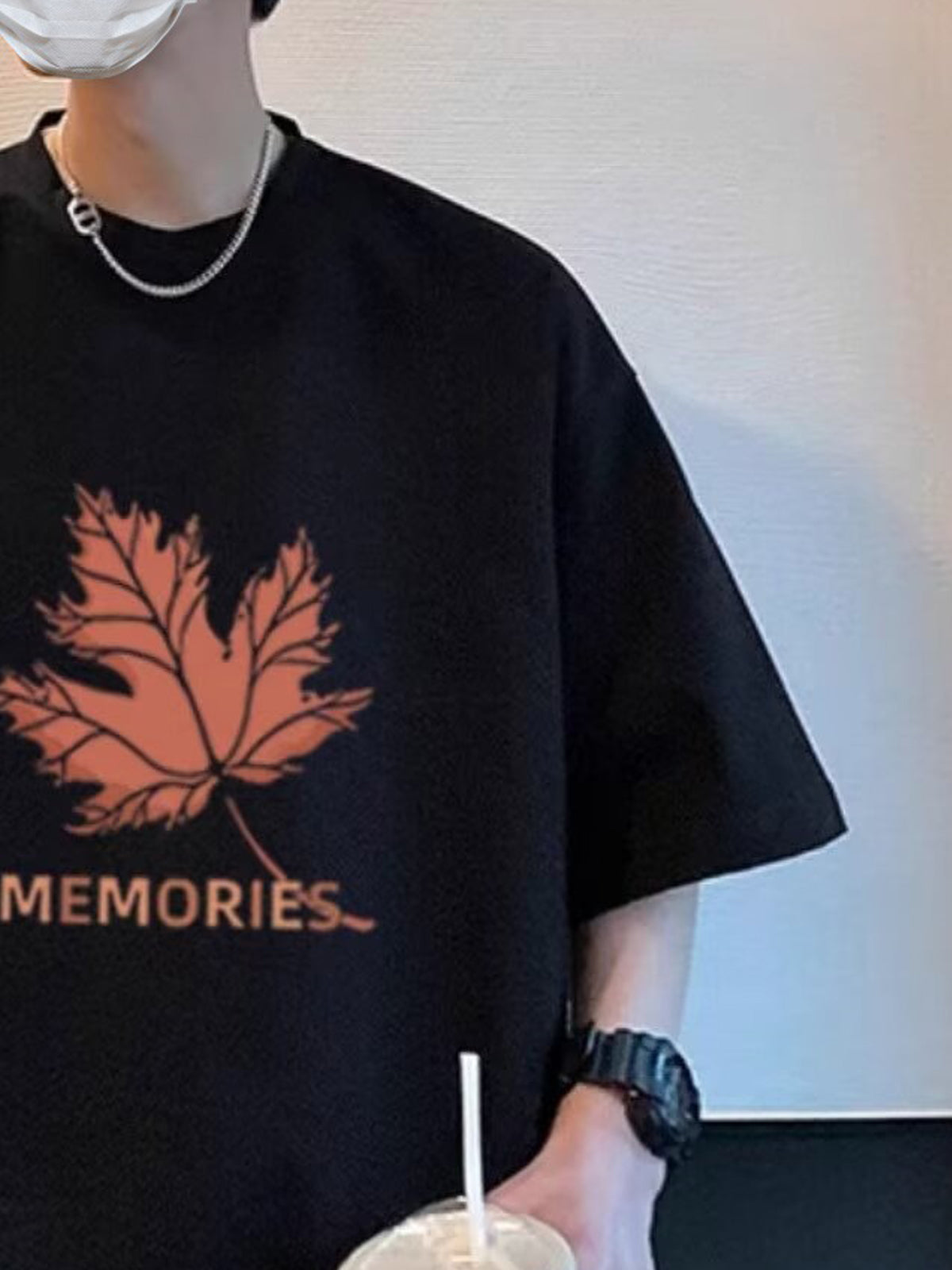 Memories Graphic Oversized Round Neck Short Sleeves T-shirt