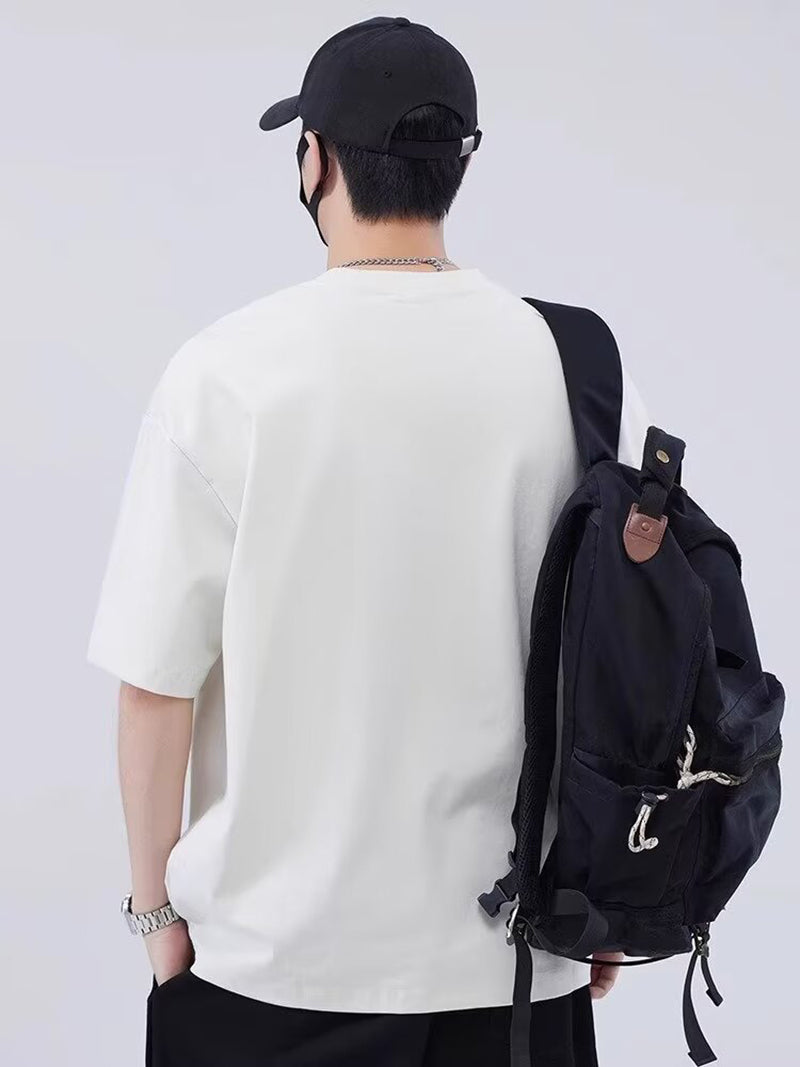 Graphic Printed Round Neck Drop Shoulder Oversized Cotton T-shirt