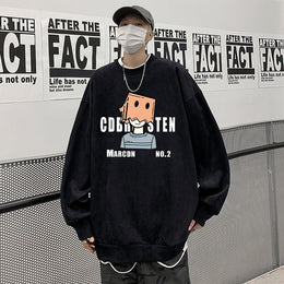 Men Printed Oversized Pullover Sweatshirt
