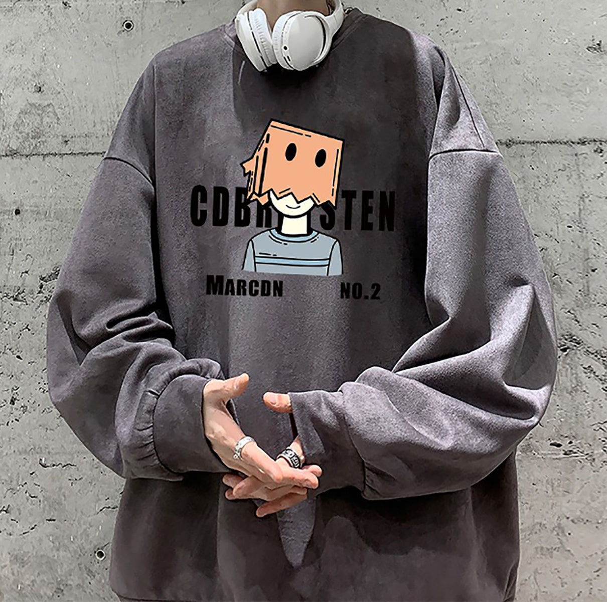 Men Graphic Print Pullover Sweatshirt