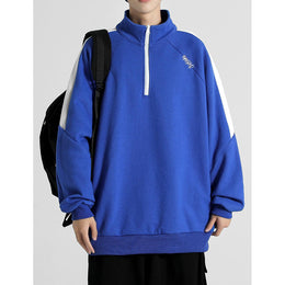 Men Mock Collar Long Sleeves Sweatshirt