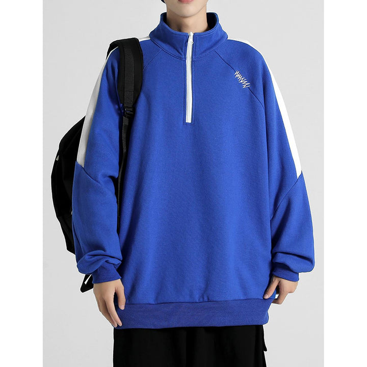 Men Mock Collar Long Sleeves Sweatshirt