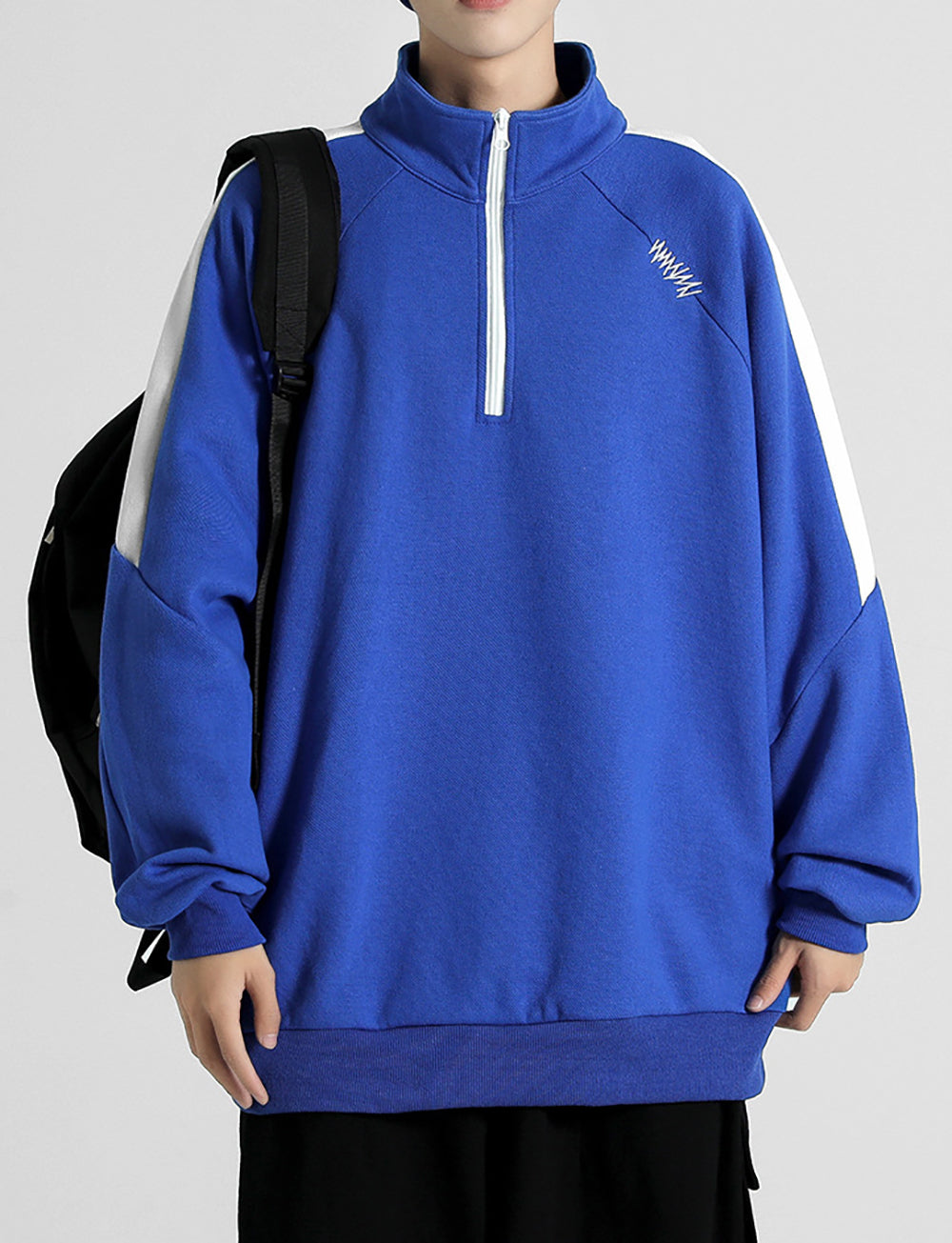 Men Mock Collar Long Sleeves Sweatshirt