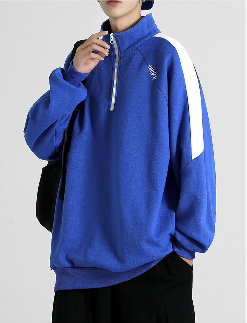 Men Mock Collar Long Sleeves Sweatshirt