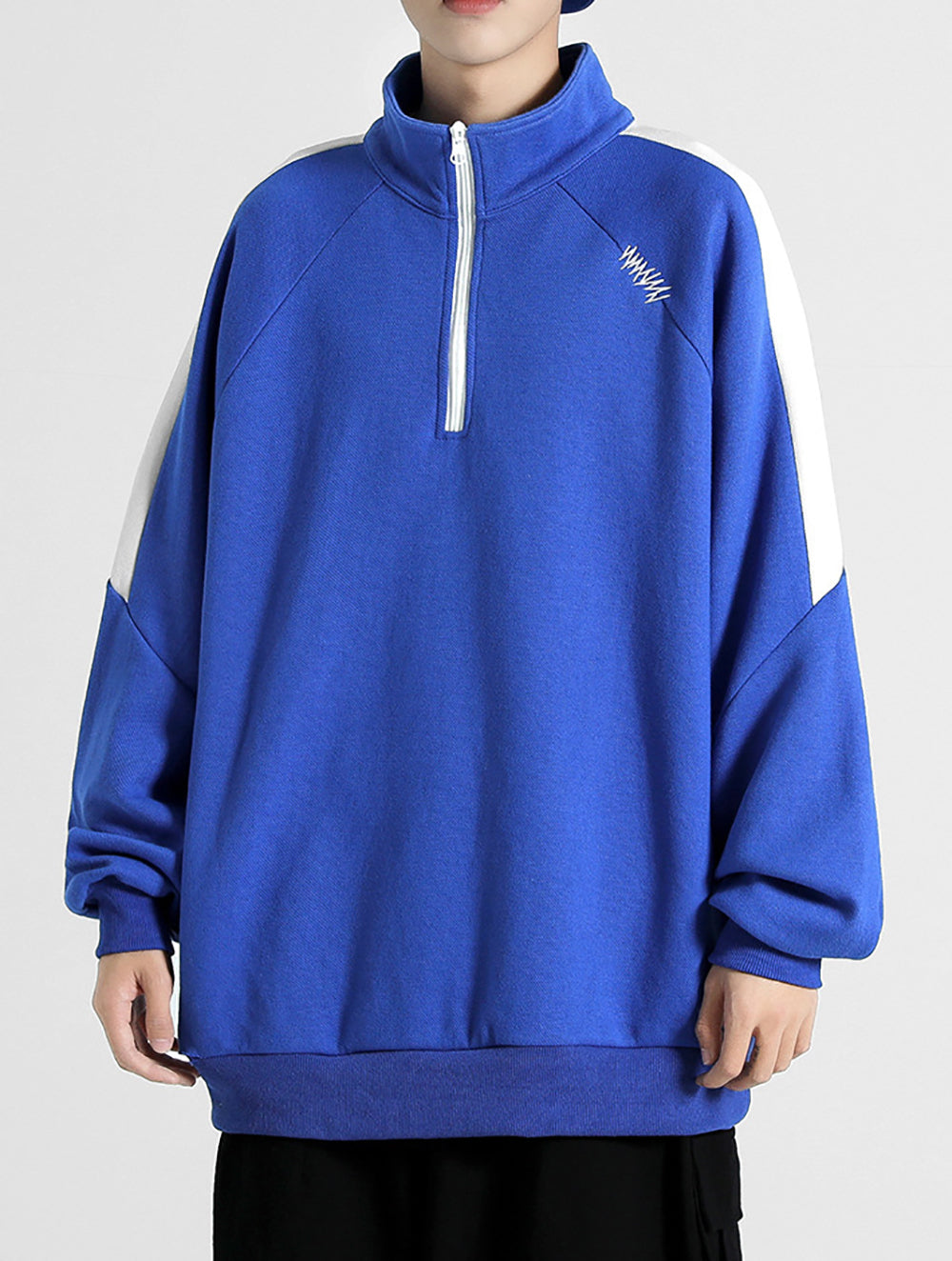 Men Mock Collar Long Sleeves Sweatshirt