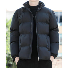 Men Mock Collar Windcheater Puffer Jacket