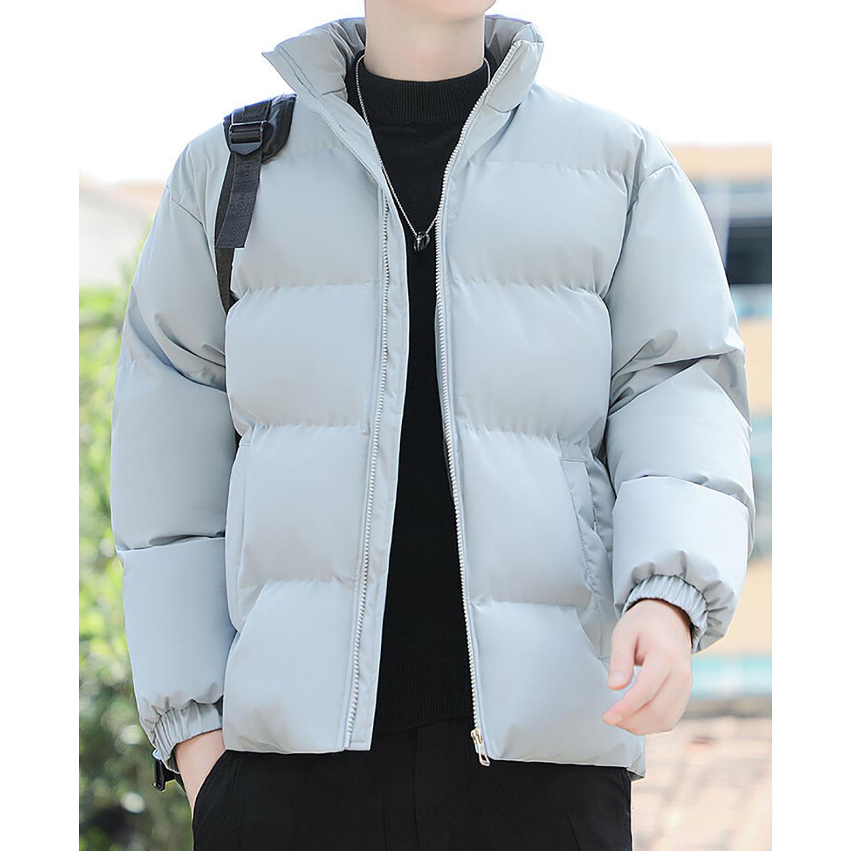 Men Mock Collar Puffer Jacket