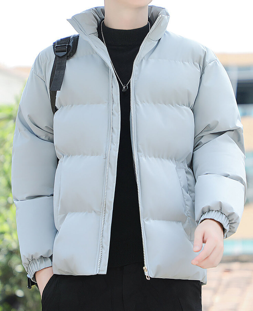 Men Mock Collar Puffer Jacket