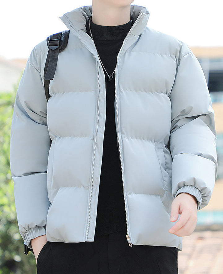 Men Mock Collar Puffer Jacket
