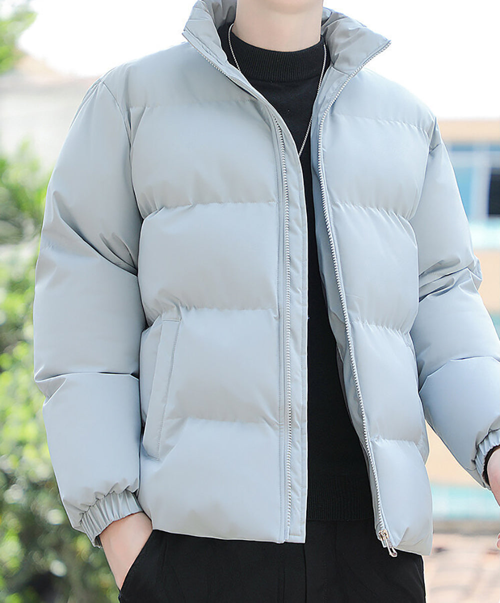 Men Mock Collar Puffer Jacket