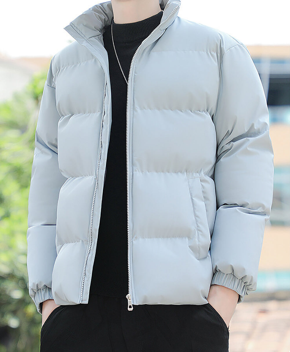 Men Mock Collar Puffer Jacket