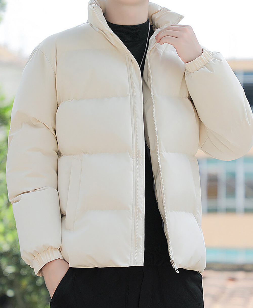 Men Mock Collar Puffer Jacket