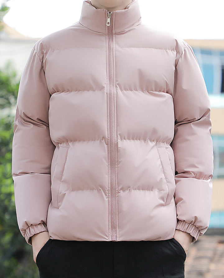 Men Mock Collar Puffer Jacket