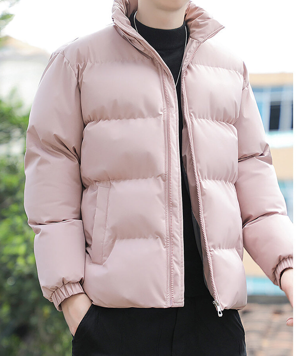 Men Mock Collar Puffer Jacket