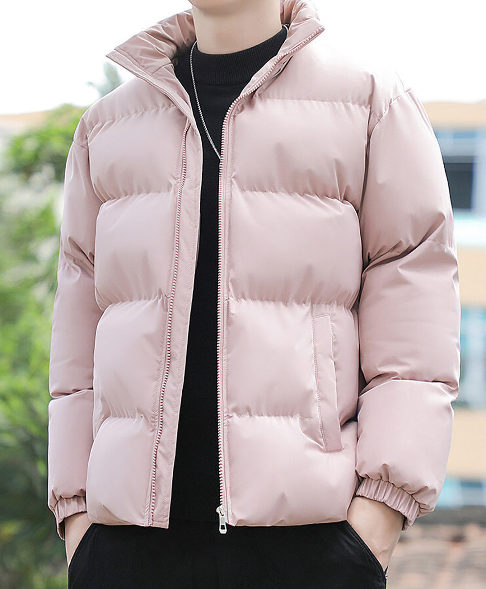 Men Mock Collar Puffer Jacket
