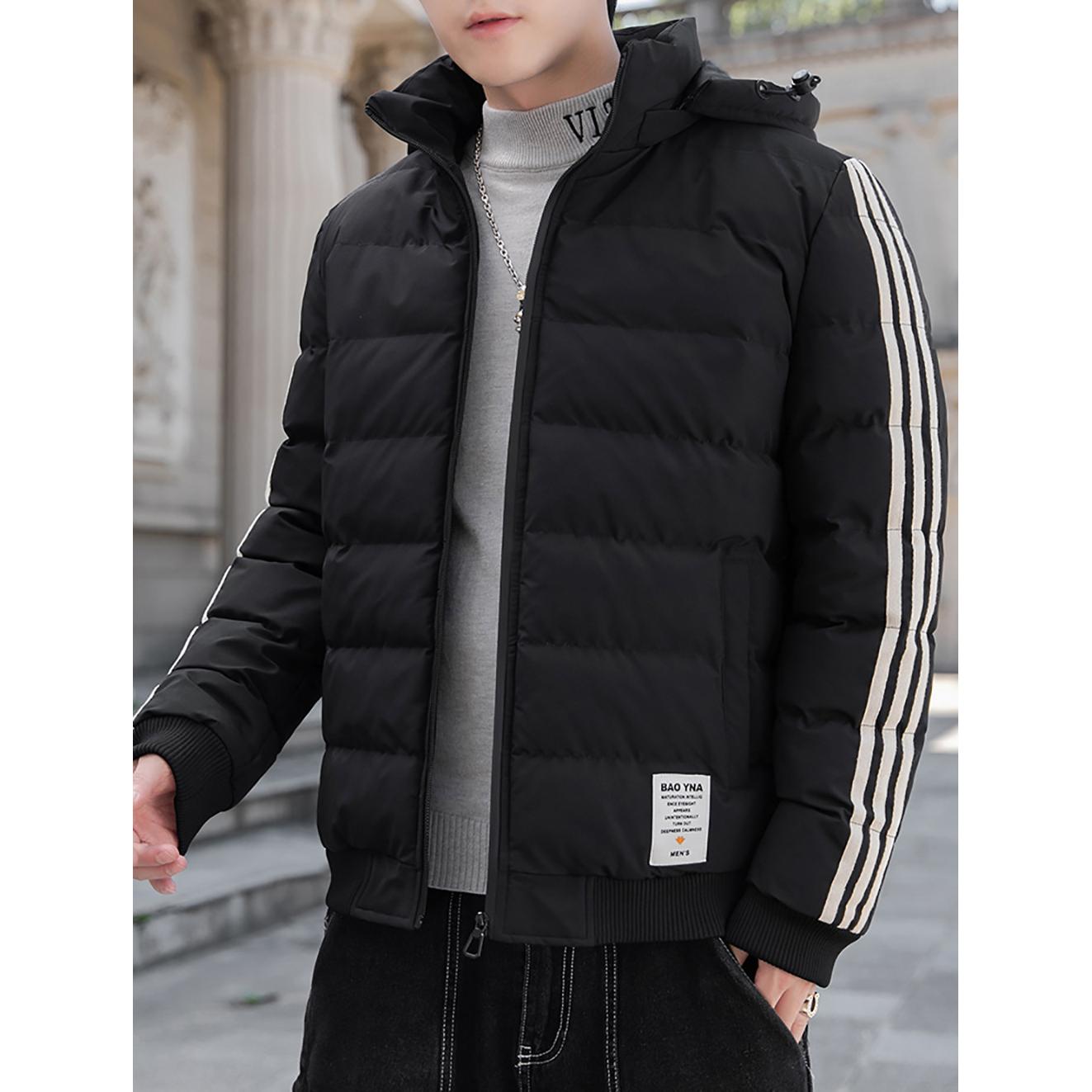 Men Mock Collar Puffer Jacket