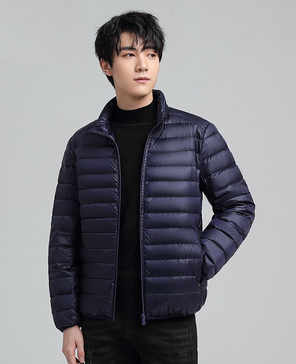 Men Mock Collar Puffer Jacket
