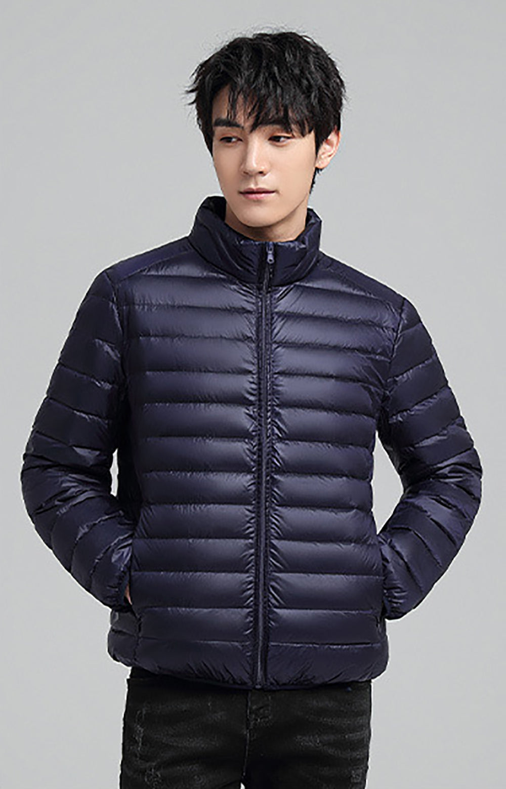 Men Mock Collar Puffer Jacket