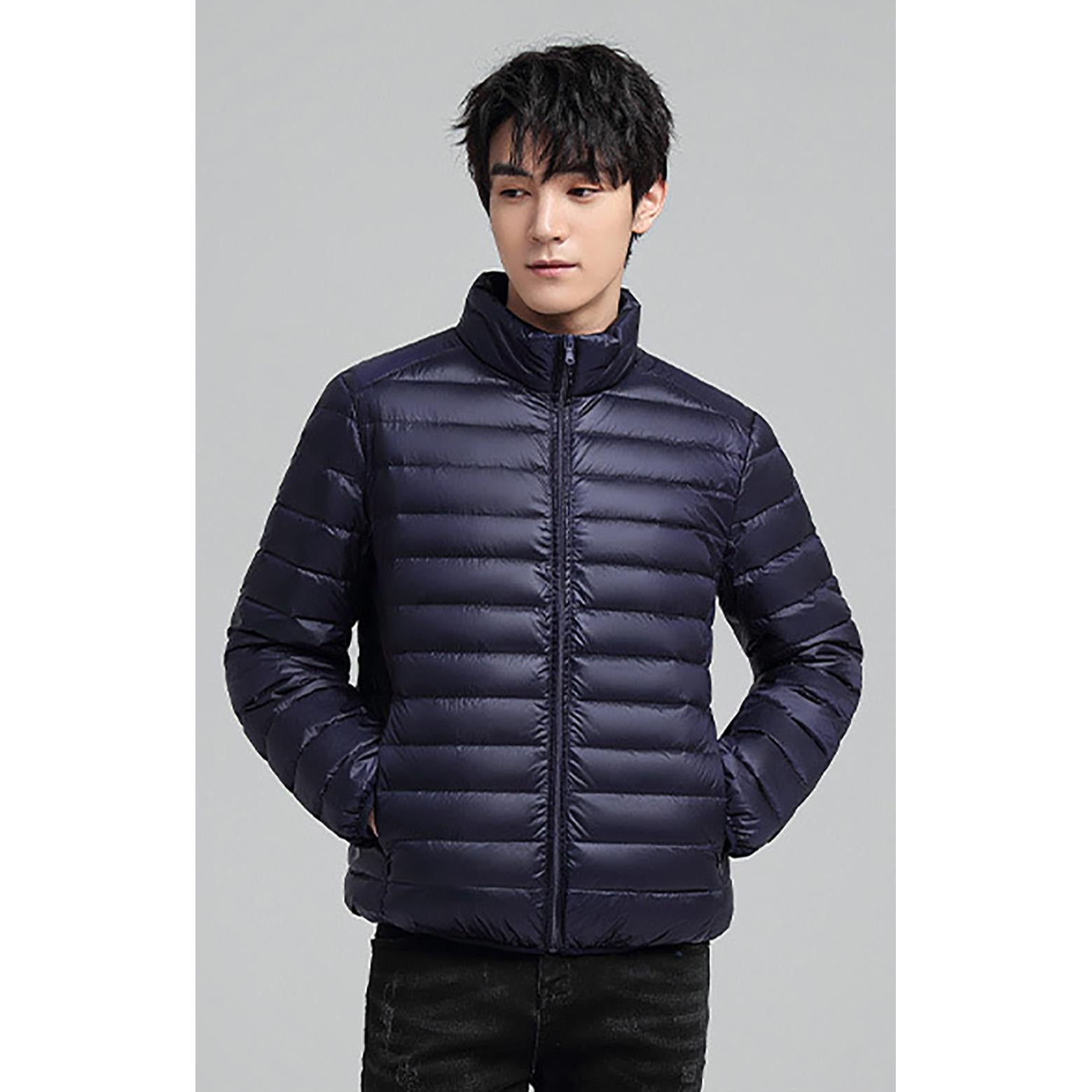 Men Mock Collar Puffer Jacket
