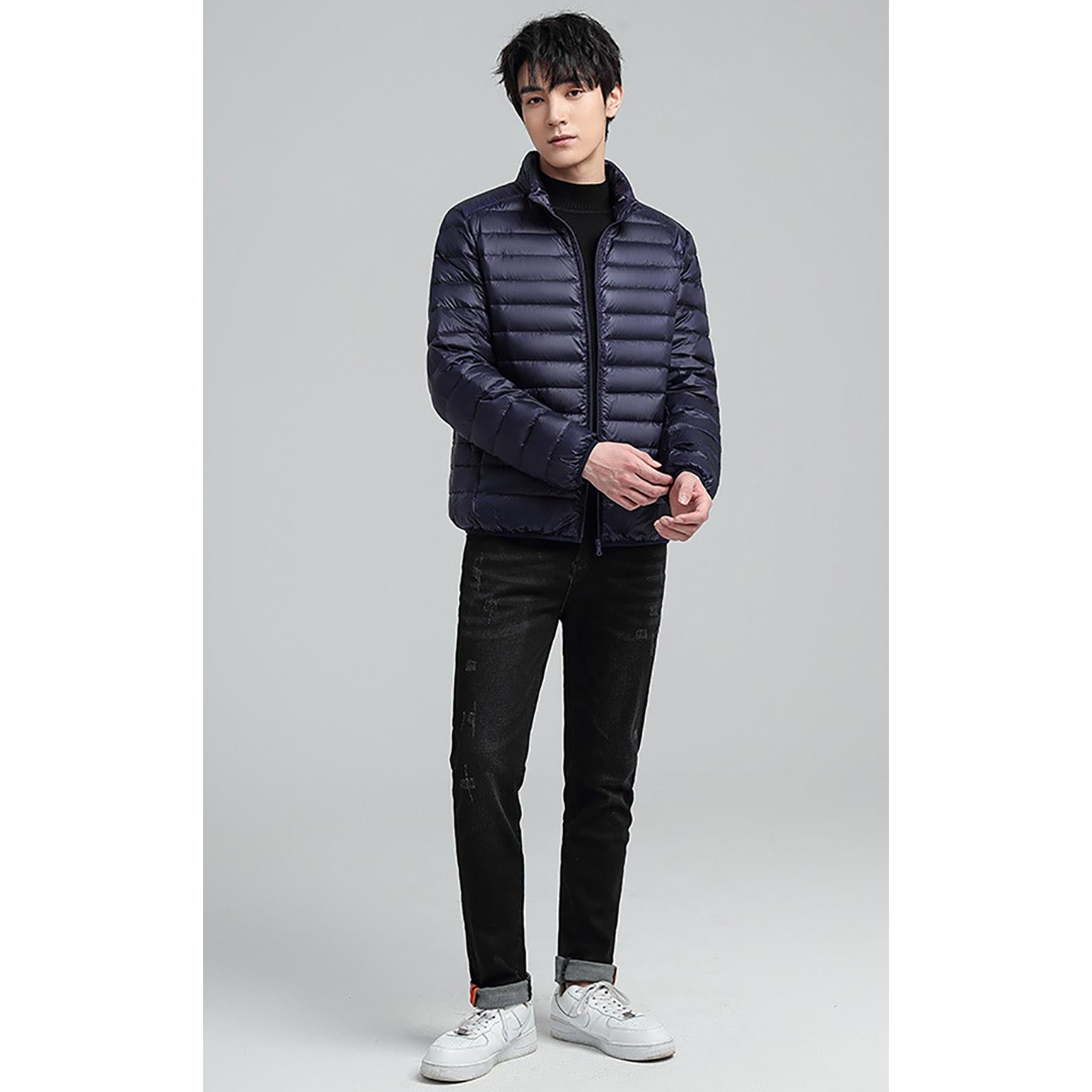 Men Mock Collar Puffer Jacket