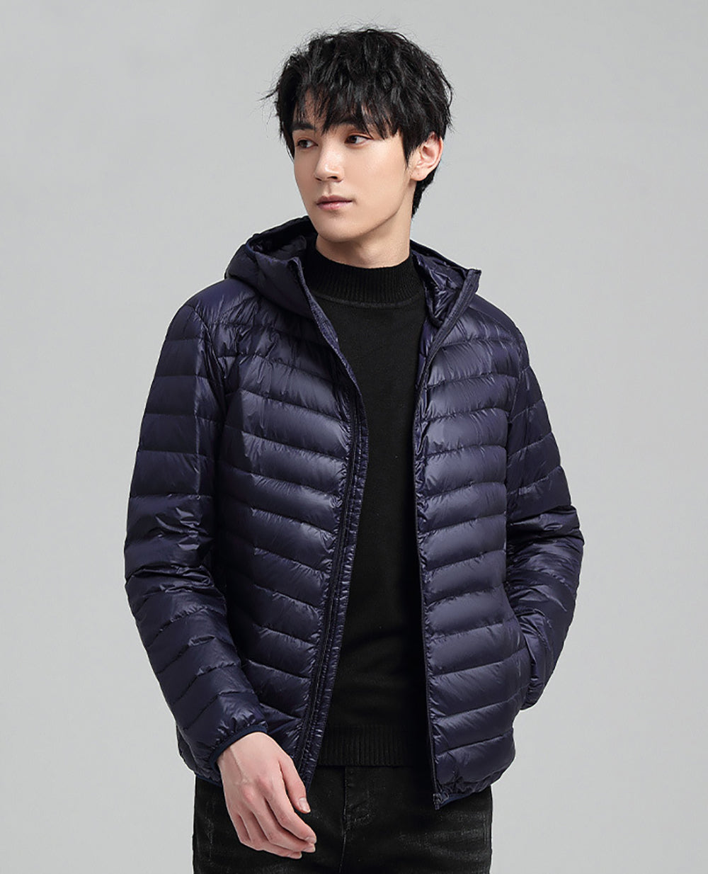 Men Mock Collar Puffer Jacket