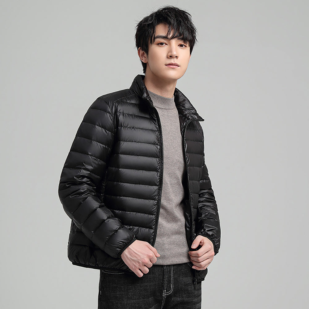 Men Mock Collar Puffer Jacket