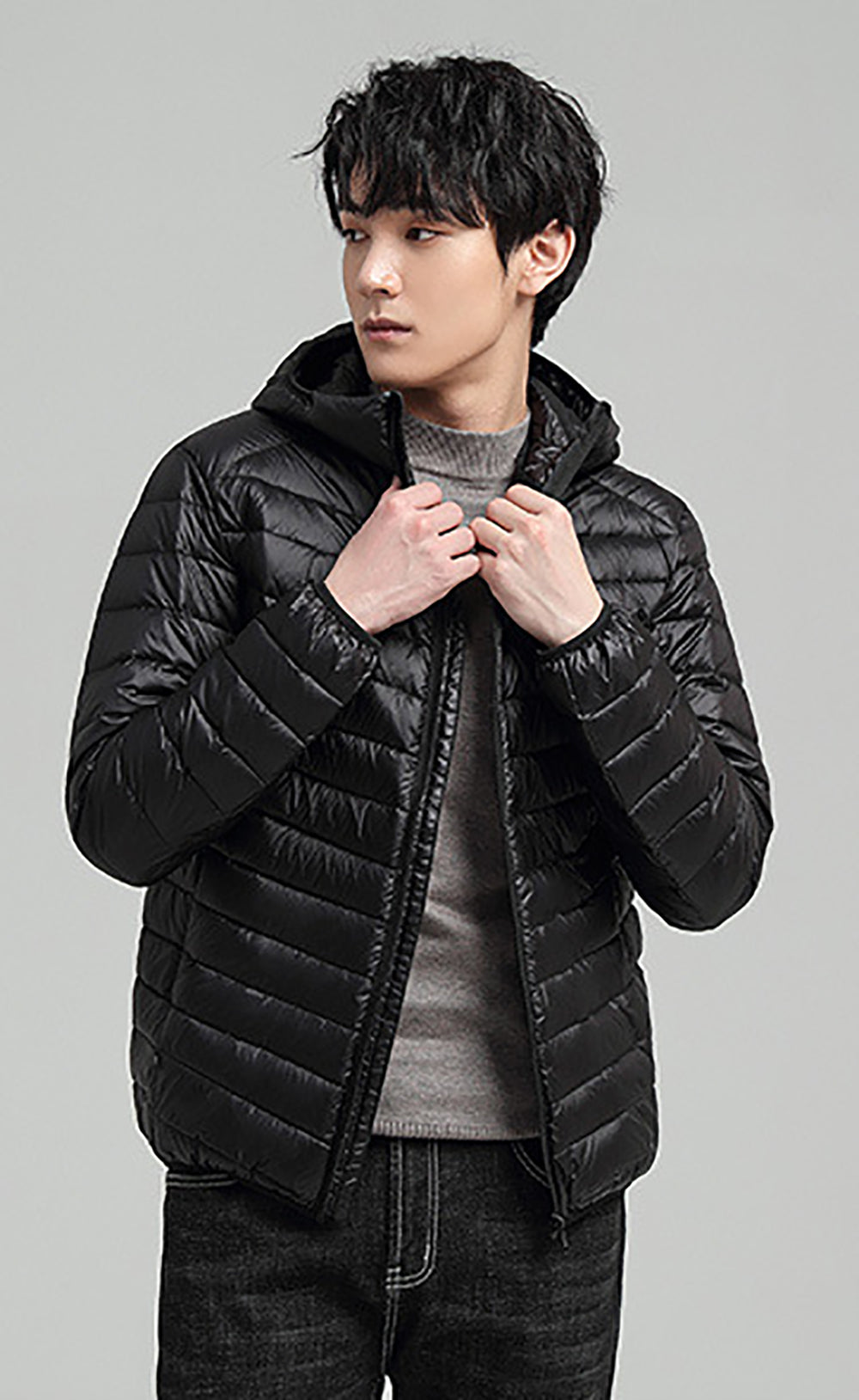 Men Mock Collar Puffer Jacket