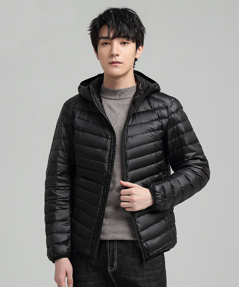 Men Mock Collar Puffer Jacket