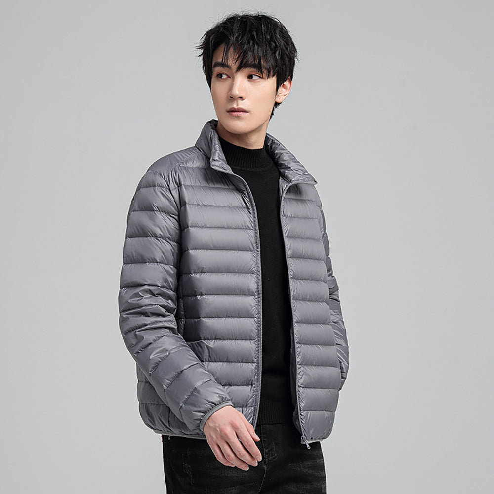 Men Mock Collar Puffer Jacket