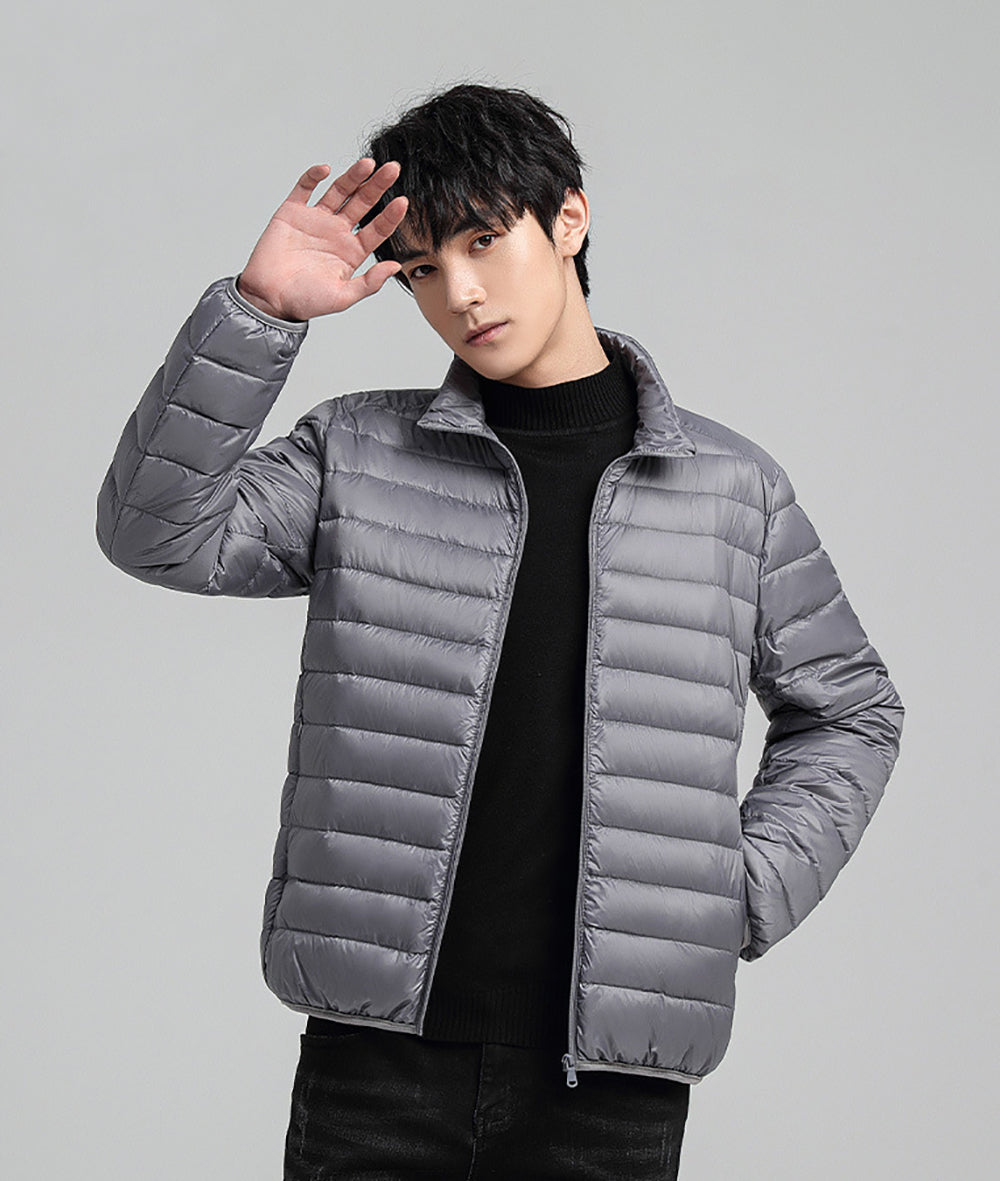 Men Mock Collar Puffer Jacket