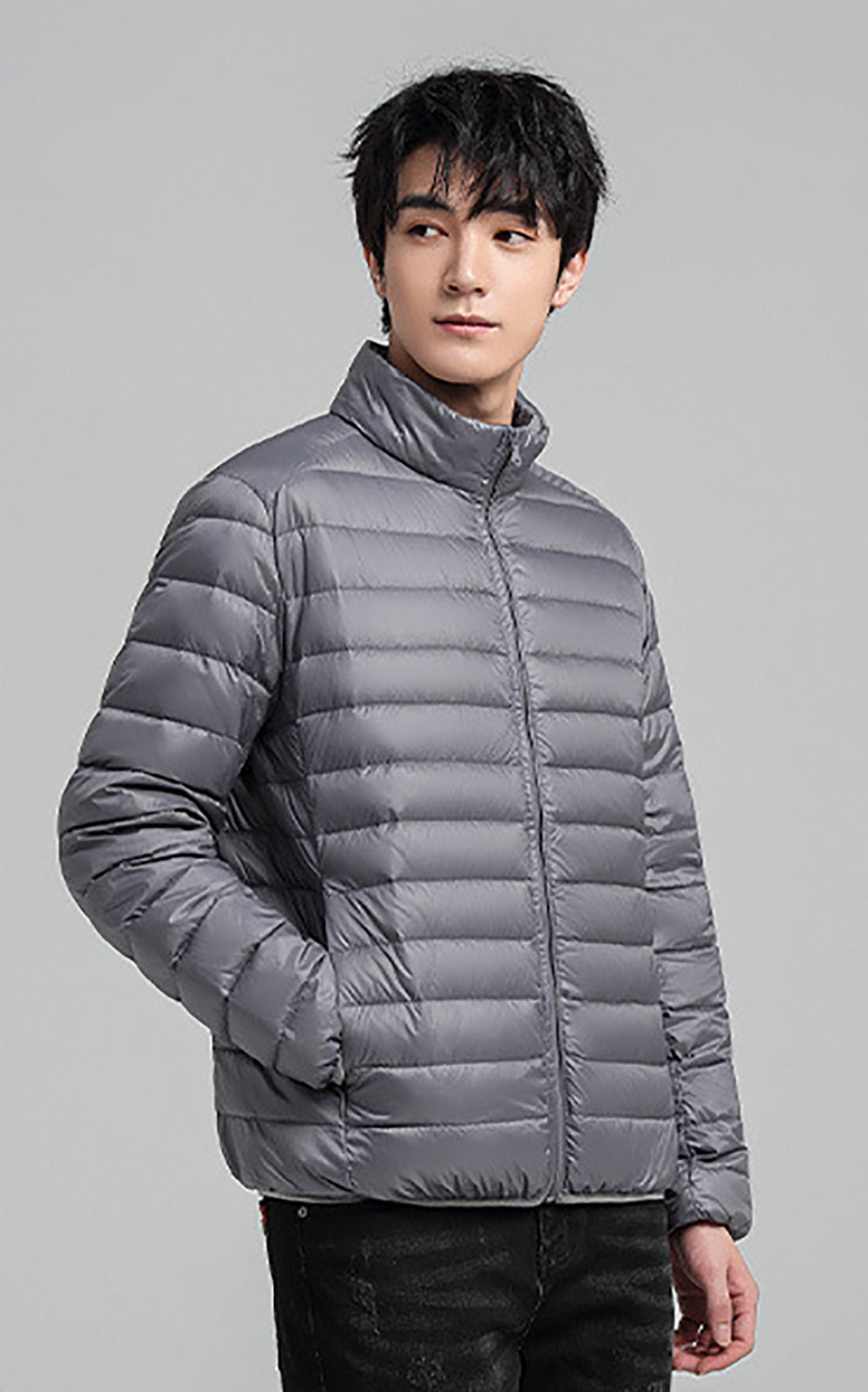Men Mock Collar Puffer Jacket