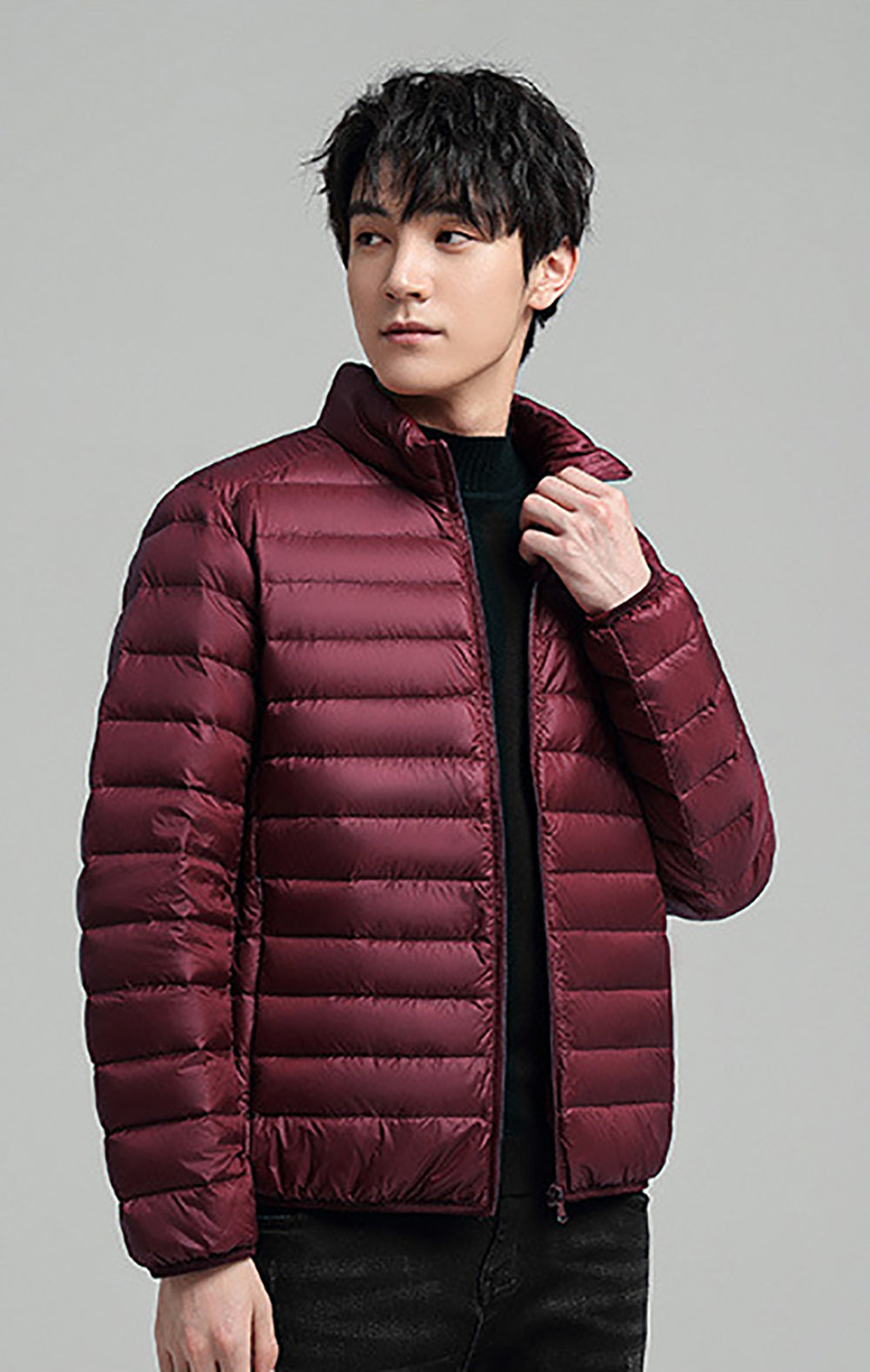 Men Mock Collar Puffer Jacket