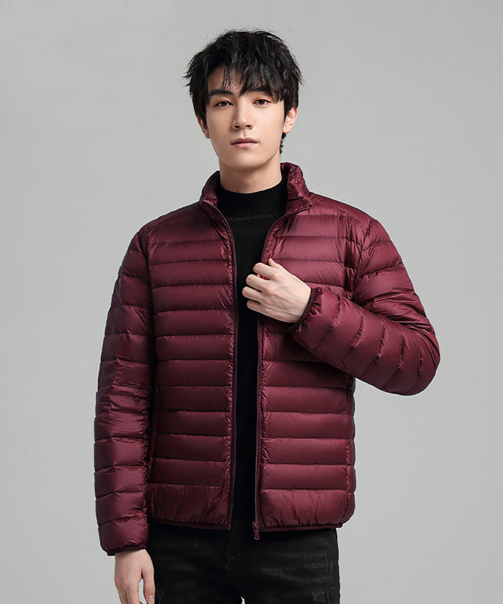 Men Mock Collar Puffer Jacket