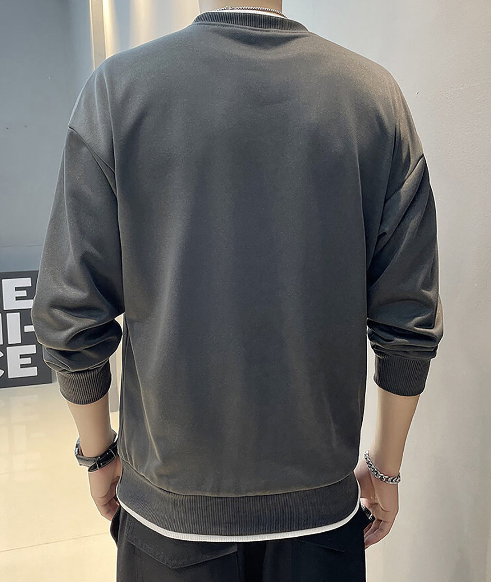 Men Self Design Sweatshirt