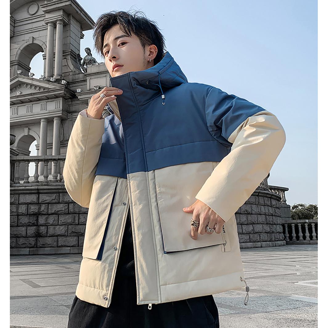 Colourblocked Hooded Padded Jacket