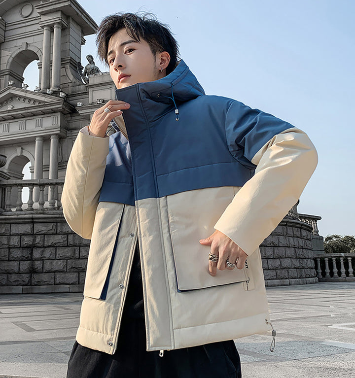 Colourblocked Hooded Padded Jacket