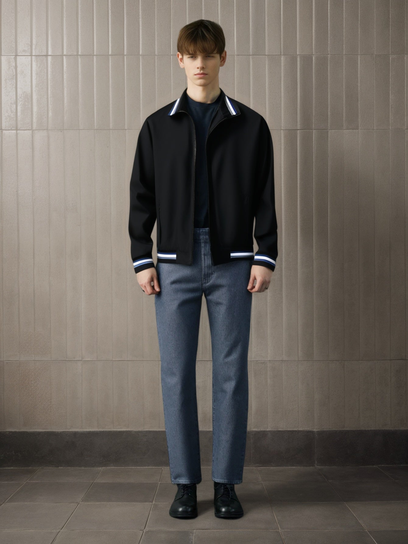Mock Collar Solid Casual Tailored Jacket
