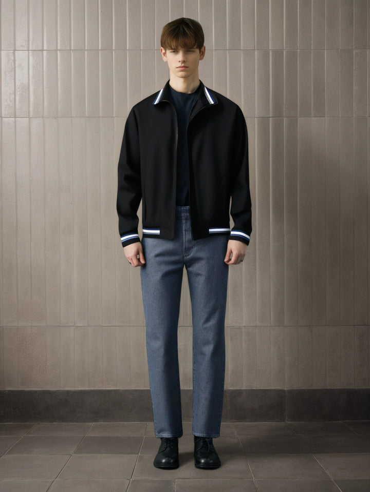 Mock Collar Solid Casual Tailored Jacket