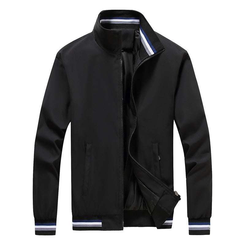 Mock Collar Solid Casual Tailored Jacket
