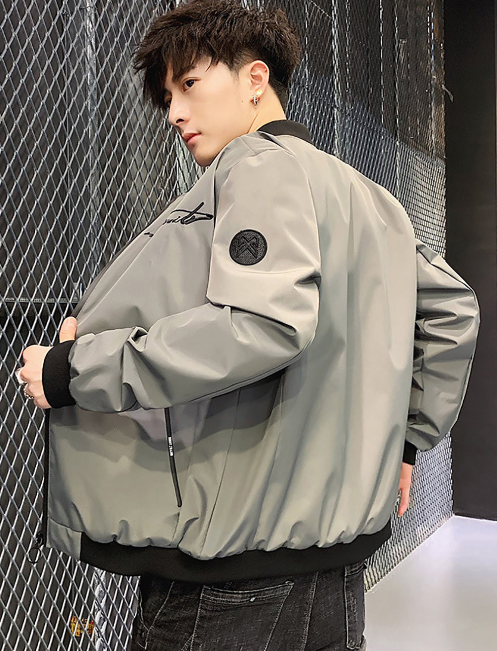 Men Collarless Tailored Jacket