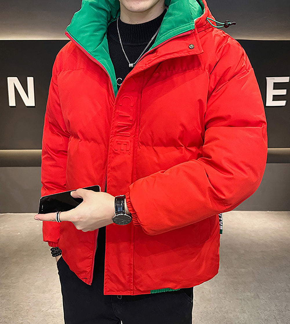 Men Mock Collar Puffer Jacket