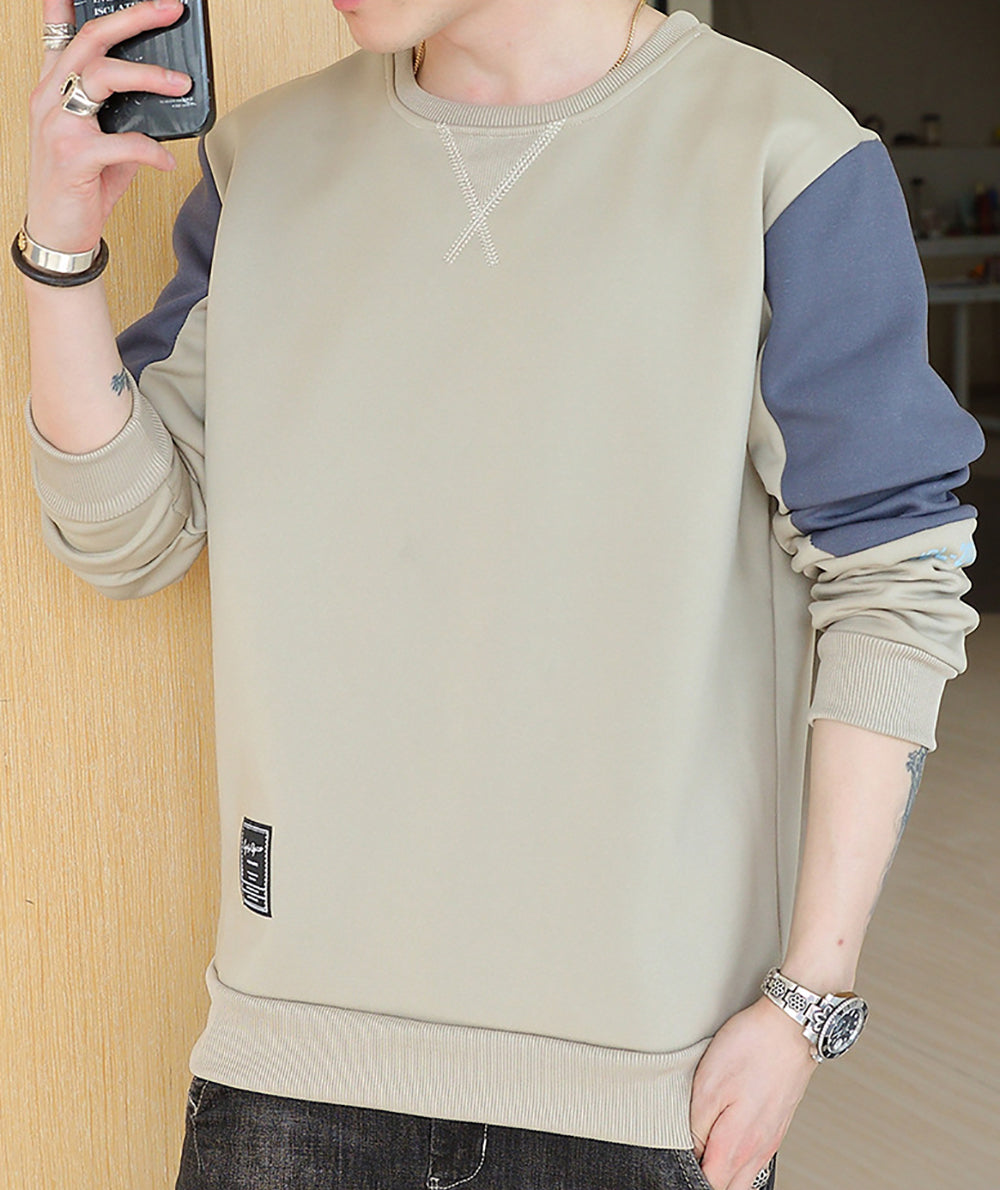 Men Colourblocked Round Neck Sweatshirt