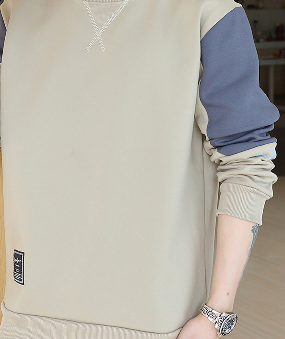 Men Colourblocked Round Neck Sweatshirt