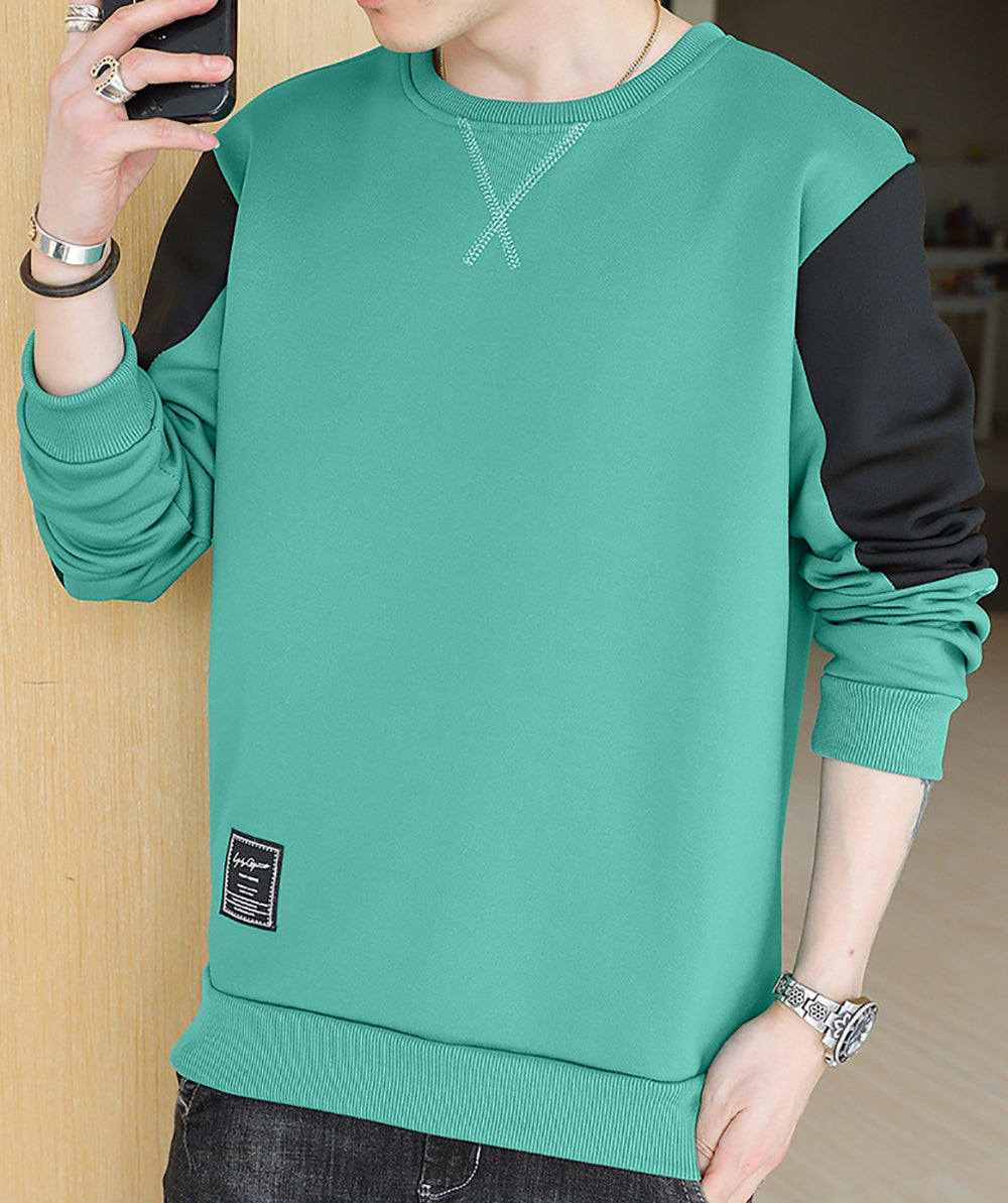 Men Polyester Colourblocked Sweatshirt
