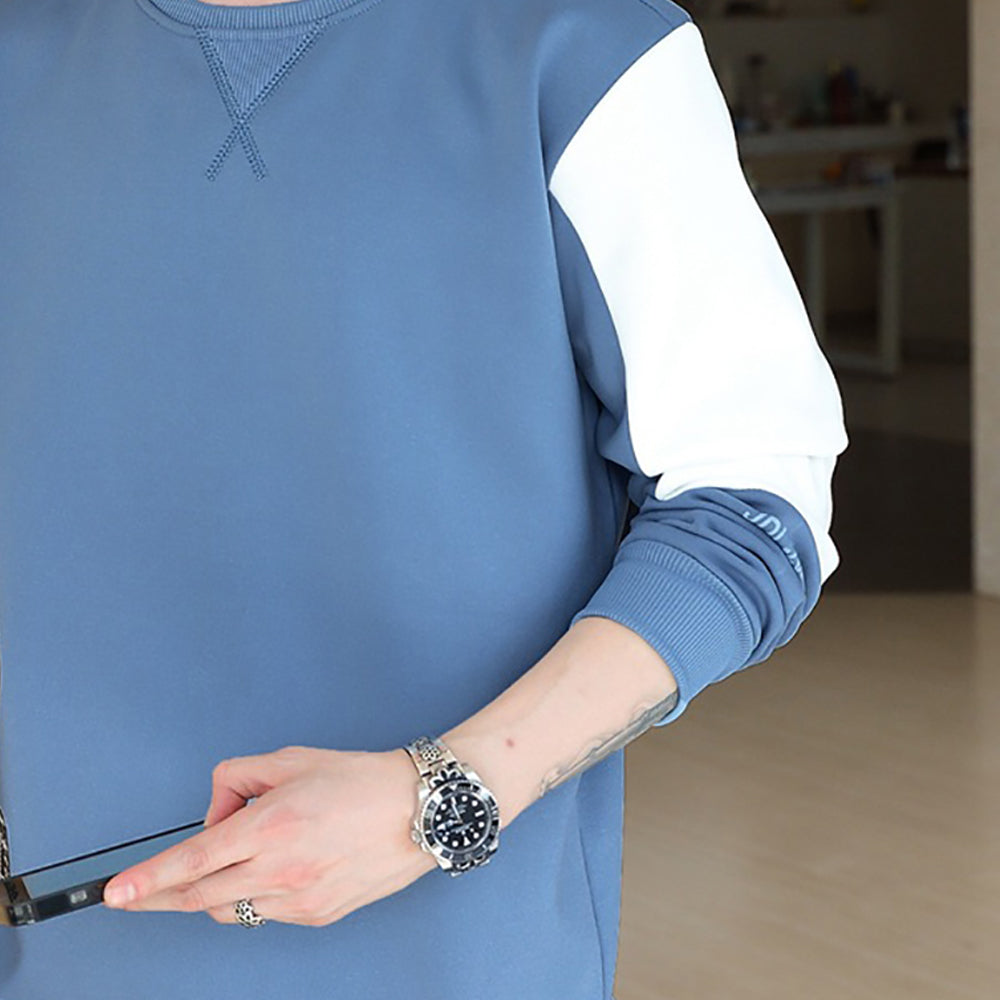 Men Colourblocked Winter Sweatshirt
