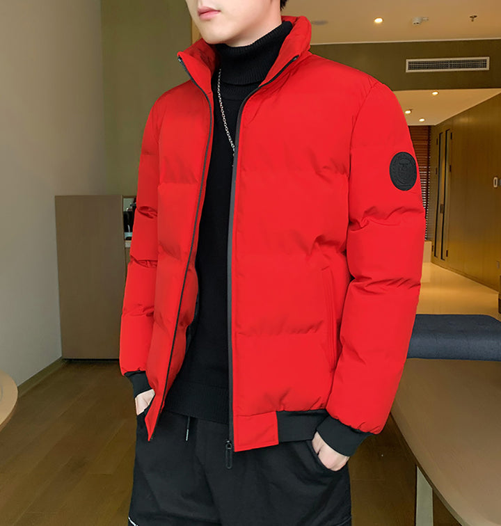 Men Mock Collar Puffer Jacket