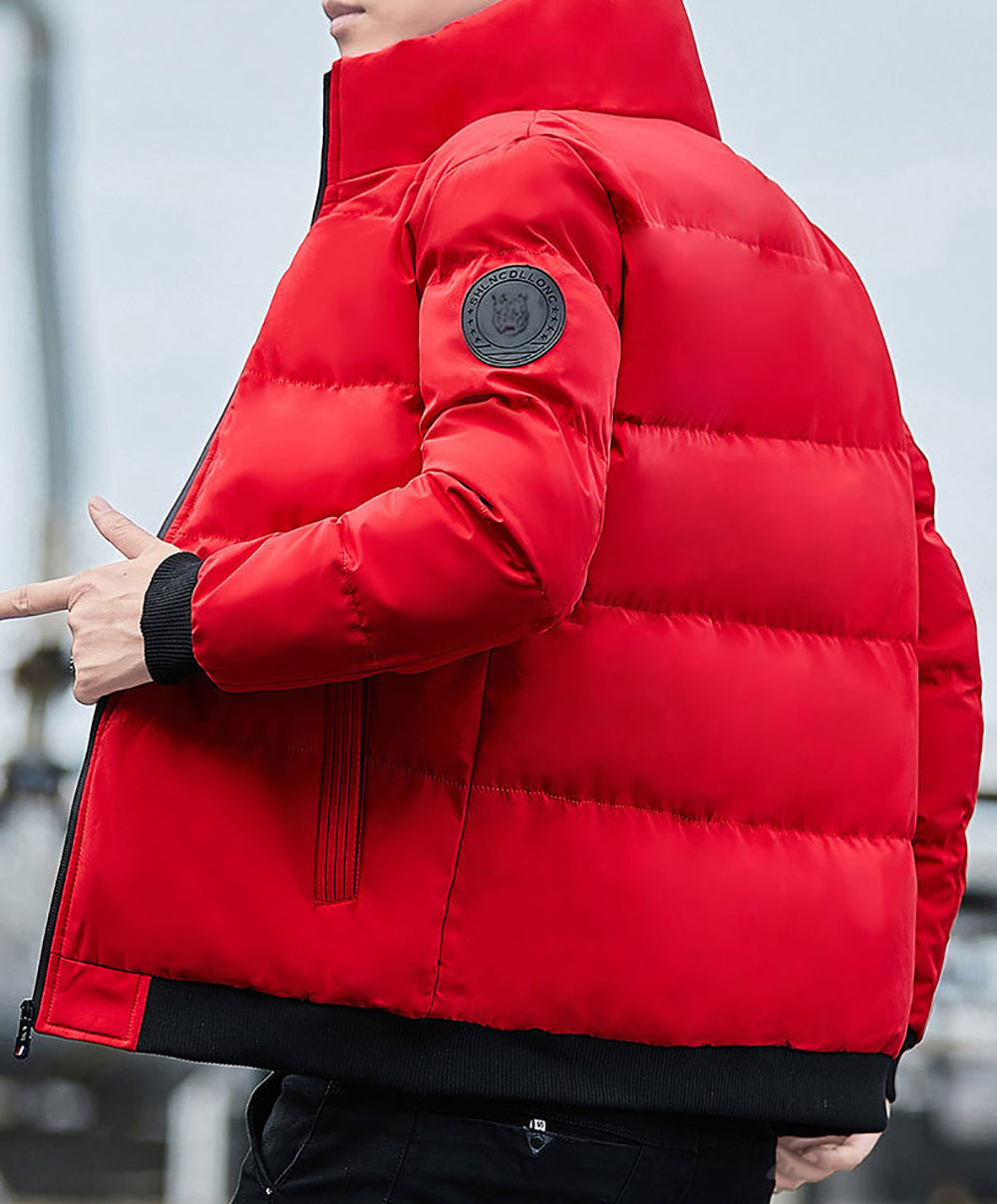 Men Mock Collar Puffer Jacket
