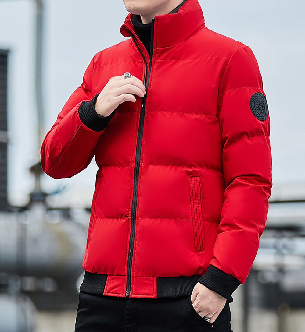 Men Mock Collar Puffer Jacket